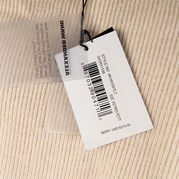 NWT Alexander Wang Merino Wool One-Shoulder Rib-Knit Pullover Sweater Snap XS - Picture 8 of 9